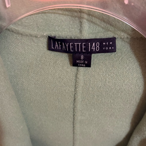 Lafayette 148 New York Green Wool Angora Sweater Wrap Jacket - Picture 2 of 5